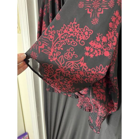 Studio 1940 Women's Red And Black Blouse vamp whimsigoth fairy plus 26 28 - Picture 4 of 9